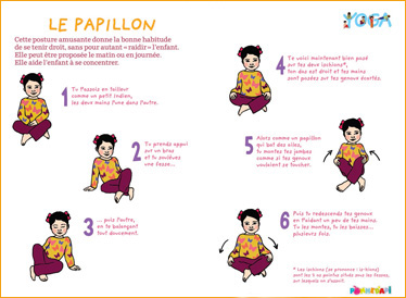 Yoga : cinq postures faciles pour un atelier yoga en famille - Supplément pour les parents du magazine Pomme d'Api de mai 2015 - Illustrations Ilya Green