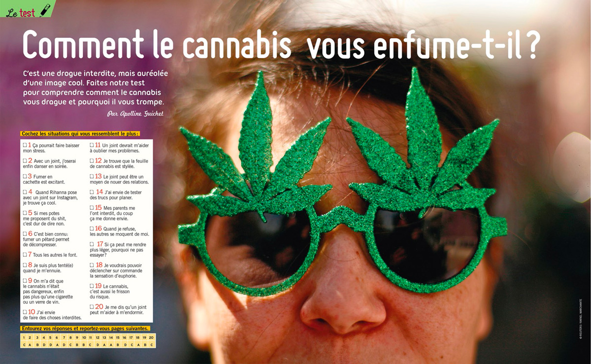 Téléchargez le test “Comment le cannabis vous enfume-t-il ?” Phosphore, mai 2016. Texte : Apolline Guichet. Photo © REUTERS/Rafael Marchante.