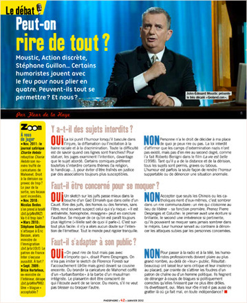 “Peut-on rire de tout ?” Les interdits, l’irrévérence… Y a-t-il des limites à l’humour ? Un débat proposé par Phosphore (janvier 2012)