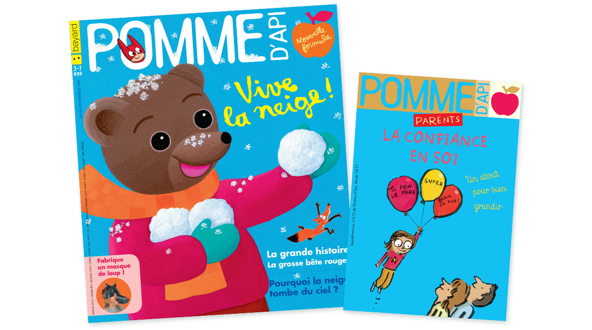 Le numéro de février du magazine Pomme d'Api pour les 3-7 ans et son supplément pour les parents sont en vente en kiosque à partir du 27 janvier