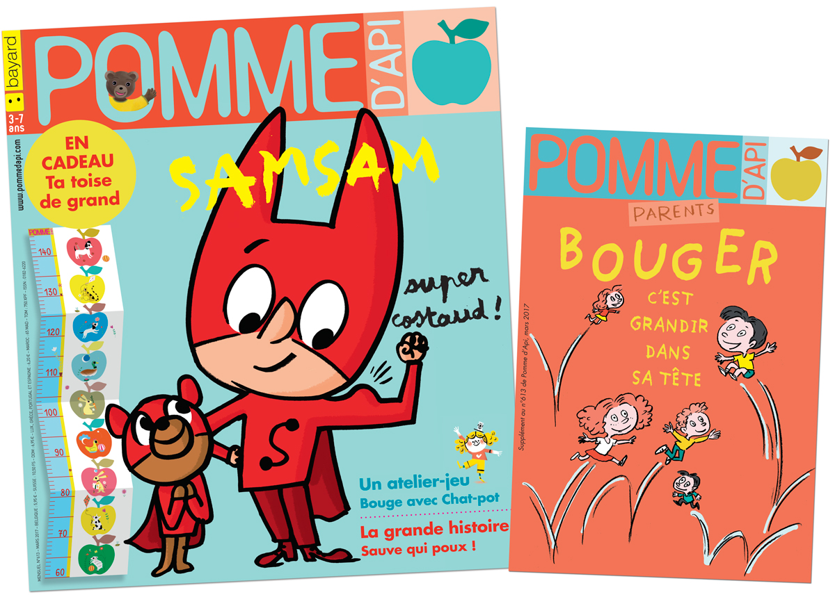 Le numéro de mars du magazine Pomme d’Api pour les 3-7 ans et son supplément pour les parents, en vente en kiosque à partir du 24 février.