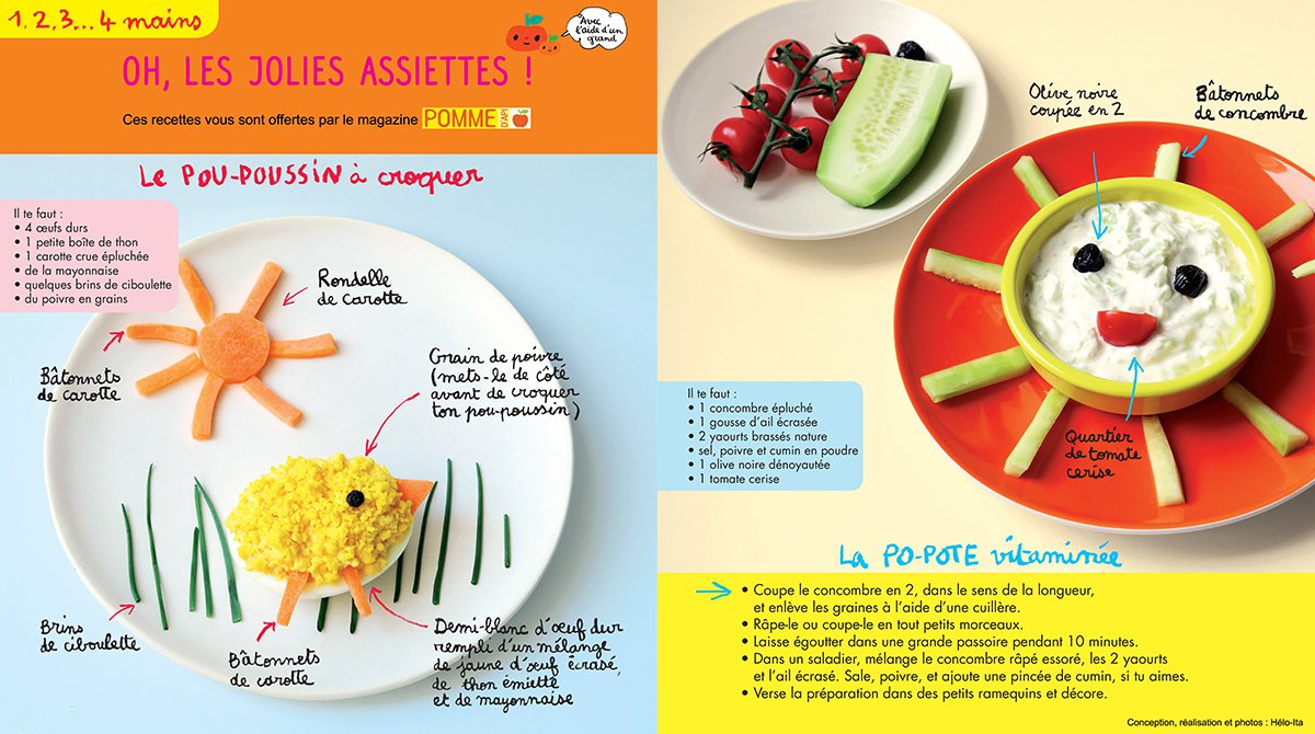 Téléchargez les 2 recettes d'été à faire avec les enfants, extraites du numéro de juillet 2017 de Pomme d'Api - Conception, réalisation et photos : Hélo-Ita. D’autres idées de recettes à découvrir dans “On ne joue pas avec la nourriture, Mila éditions.