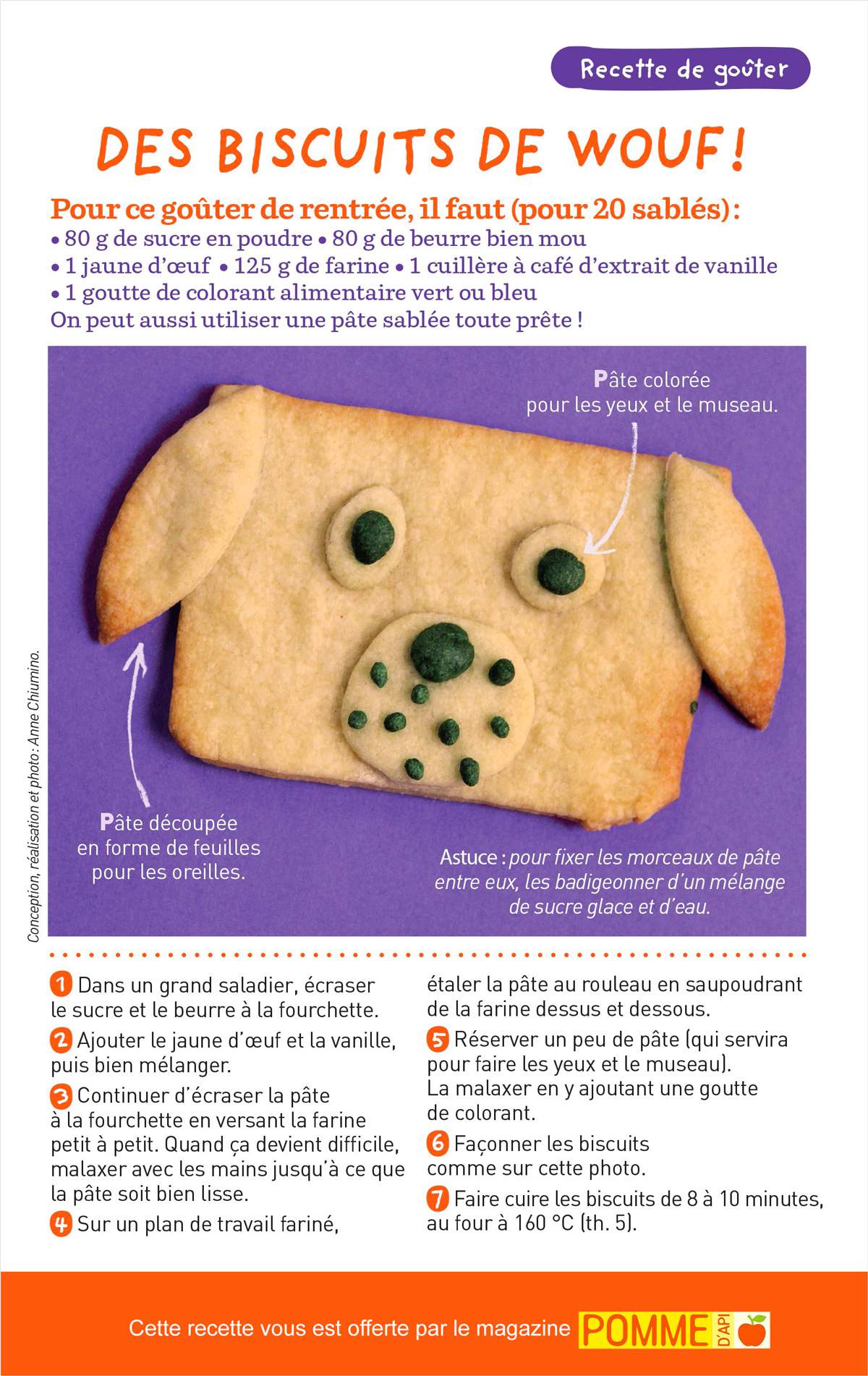 Télécharger la recette pour préparer les biscuits de wouf !