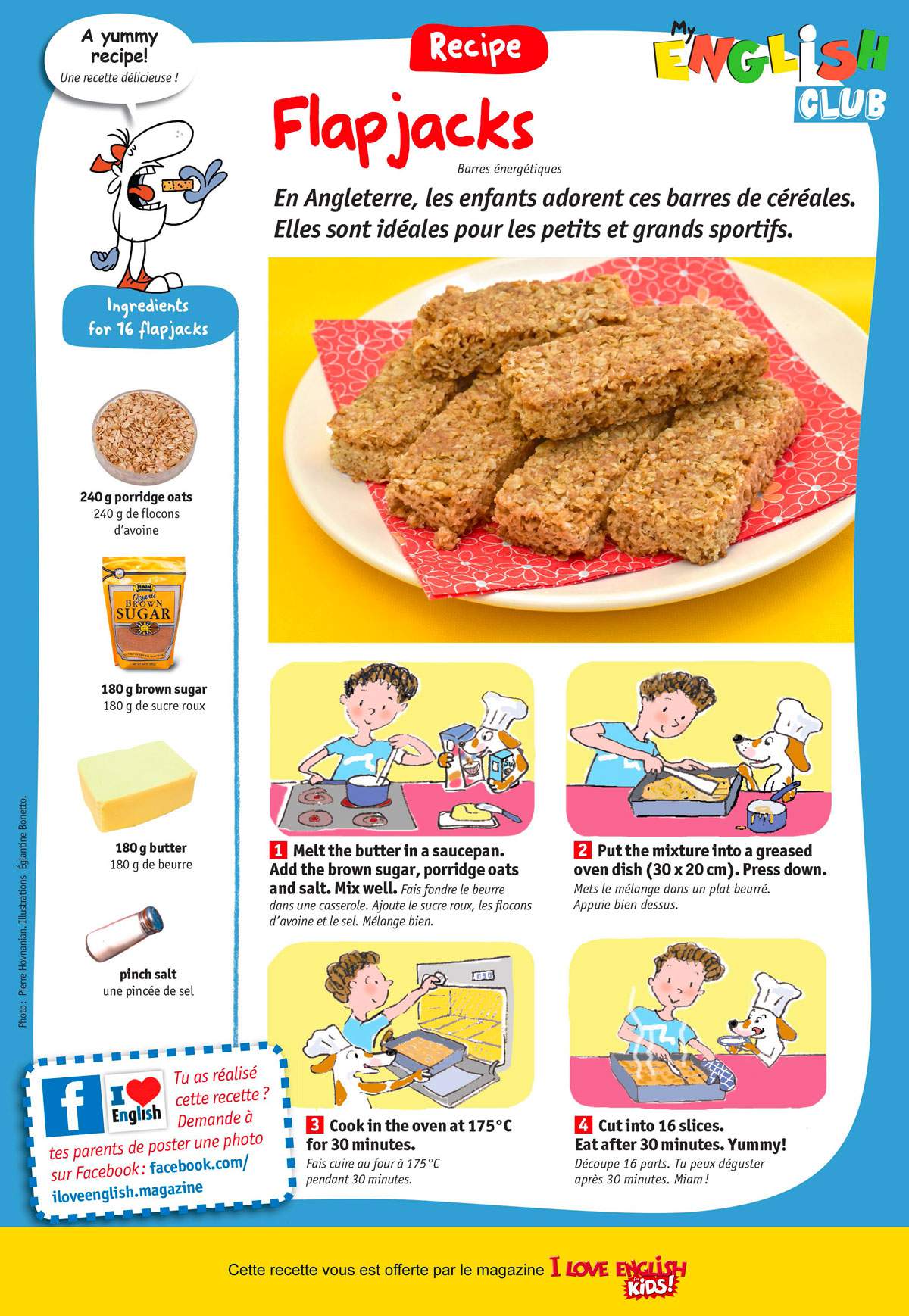 Télécharger la recette pour préparer les flapjacks