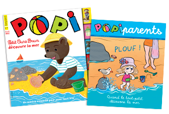 Couverture du magazine Popi n°383 de juillet 2018 et son supplément pour les parents.