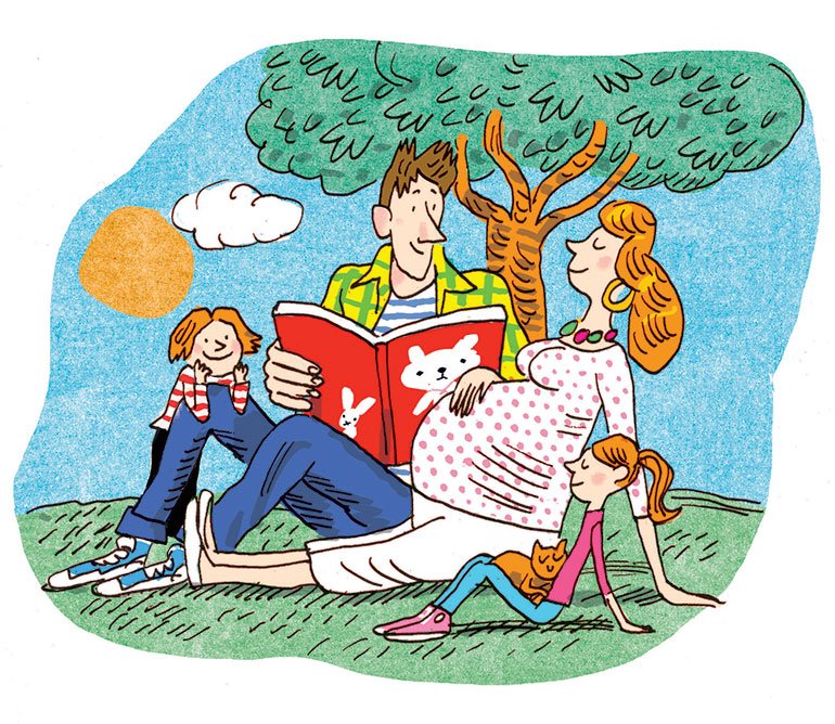 “On lit un livre ?”, supplément pour les parents du magazine Popi n°387, novembre 2018. Texte : Aziliz Claquin. Illustration : Frédéric Rébéna.