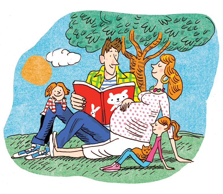 “On lit un livre ?”, supplément pour les parents du magazine Popi n°387, novembre 2018. Texte : Aziliz Claquin. Illustration : Frédéric Rébéna.