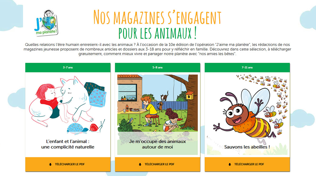 Comment mieux vivre et partager notre planète avec les animaux ? Téléchargez une sélection extraite des magazines Bayard Jeunesse de mai 2018.