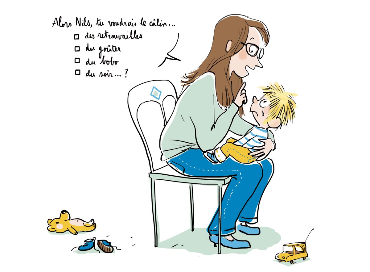 “Tu veux un câlin ?”, supplément pour les parents du magazine Popi n°394, juin 2019. Texte : Anne Bideault. Illustrations : Zelda Zonk.