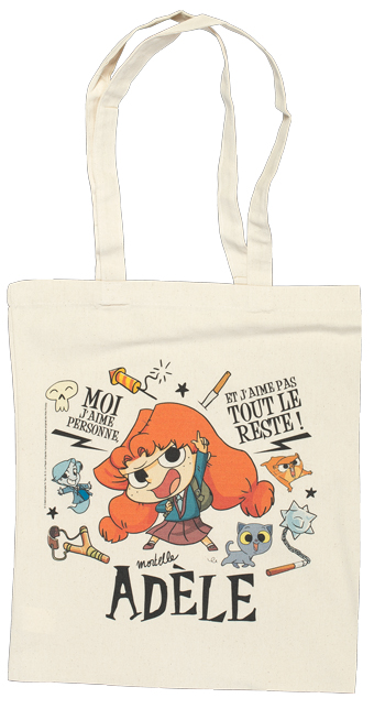 Tote bag Mortelle Adèle, à commander sur la Boutique Bayard Jeunesse