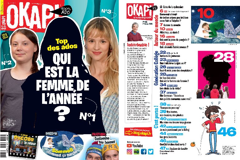 Sommaire du magazine Okapi, n°1105, du 1er février 2020.