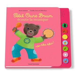 couverture du livre sonore 'Petit Ours Brun écoute la musique'