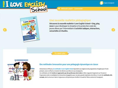 un écran du site iloveenglishschool.com