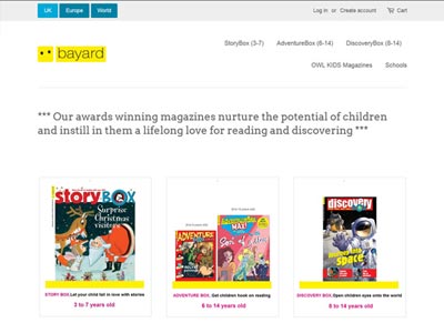 un écran du site bayard-magazines.co.uk