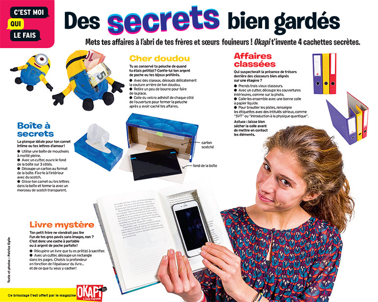 Bricolage “Des secrets bien gardés”, extrait du magazine Okapi n°1059.