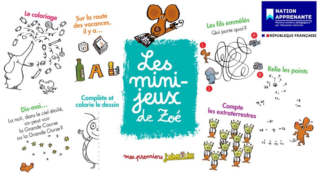 Des jeux pour les lecteurs débutants : “Mini-jeux de Zoé” sur le site du magazine J'aime lire.