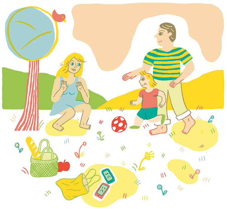 Côté parents, quelques devoirs de vacances… Illustration : Charline Giquel. 