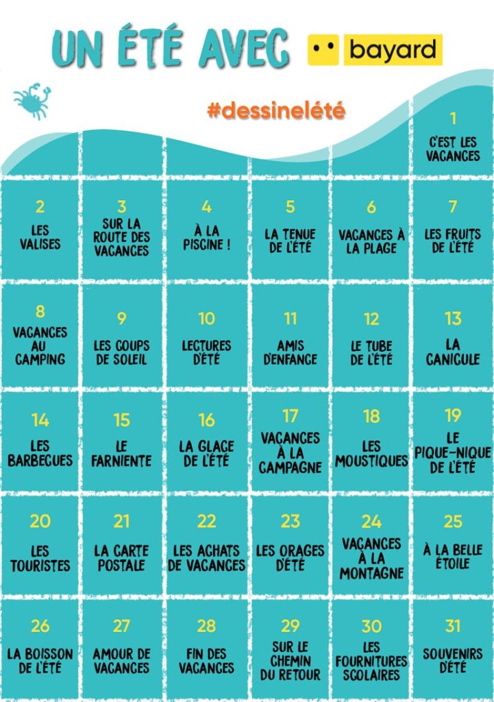 Un été avec Bayard Jeunesse : le calendrier