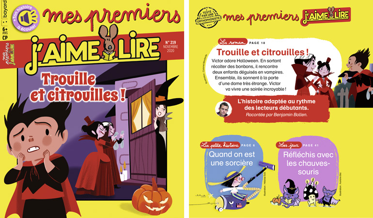 Au sommaire du magazine “Mes premiers J'aime lire”, n°219, novembre 2020