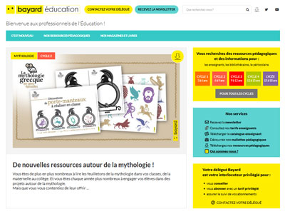 un écran du site bayardeducation.com 2020