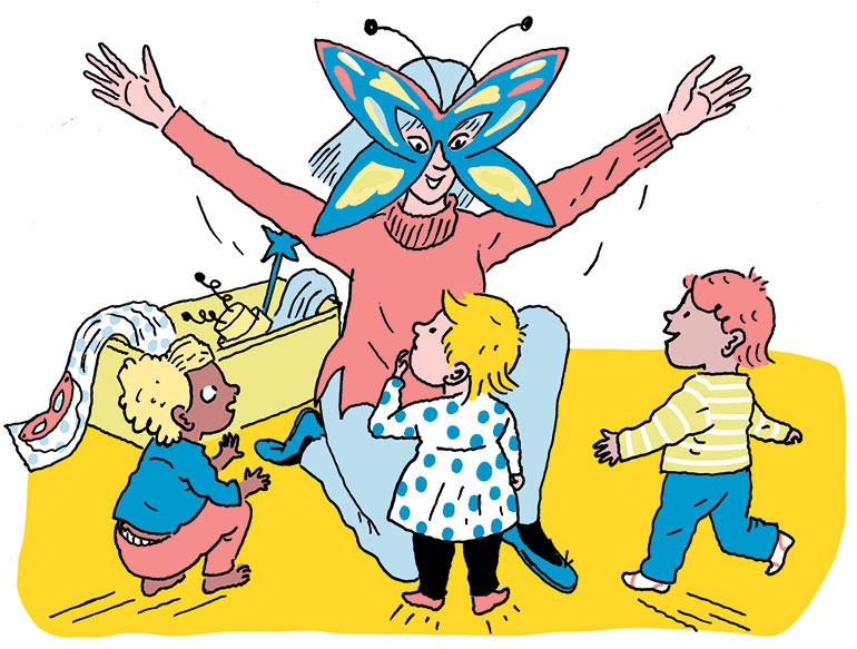 “Comment faire oublier le masque ?”, supplément pour les parents du magazine Popi n°414, février 2021. Texte : Anne Bideault. Illustrations : Sandrine Martin.