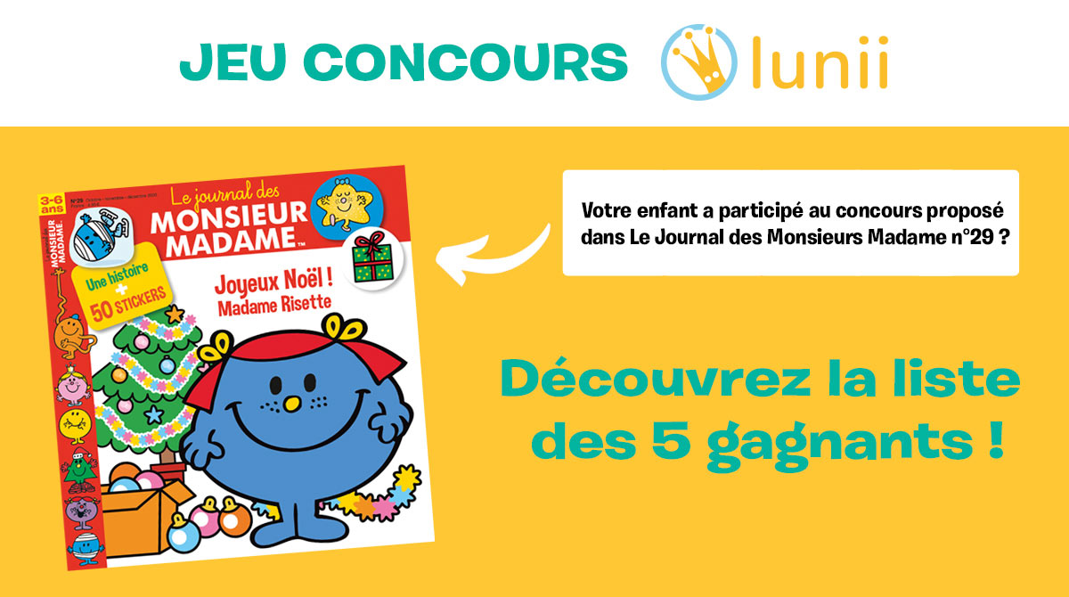 Jeu concours Lunii - Le journal de Monsieur Madame