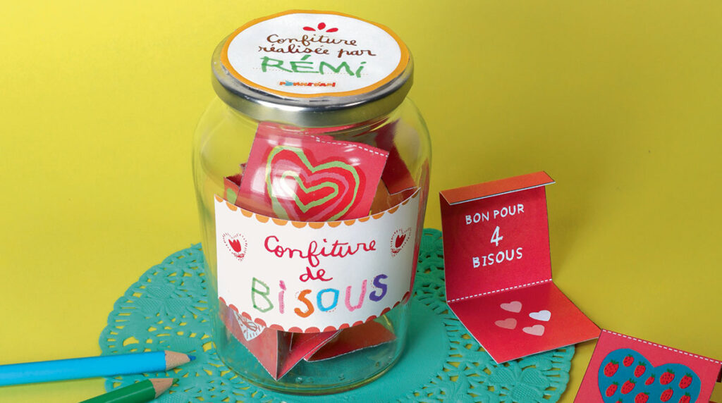 “Recette de la confiture de bisous”, conception : Marie-Pascale Nicolas-Cocagne, illustrations : Anne Weiss, photo : Tabou. Pomme d’Api, juin 2016.