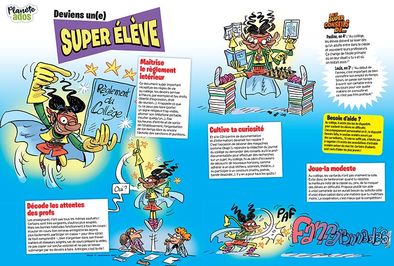 Deviens un(e) super élève ! Illustrations : Sylvain Frécon.