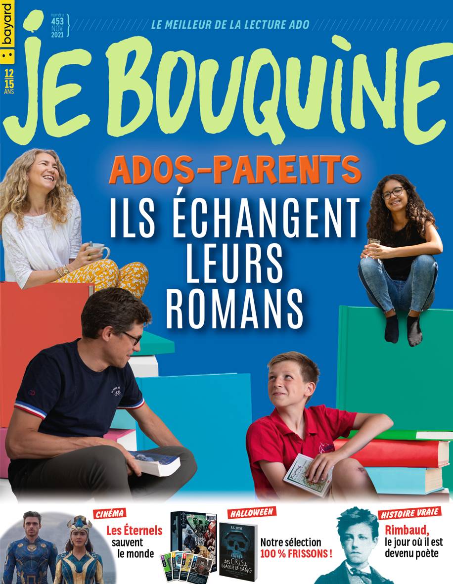 Couverture du magazine Je bouquine n°453, novembre 2021 - Ados-parents - Ils échangent leurs romans