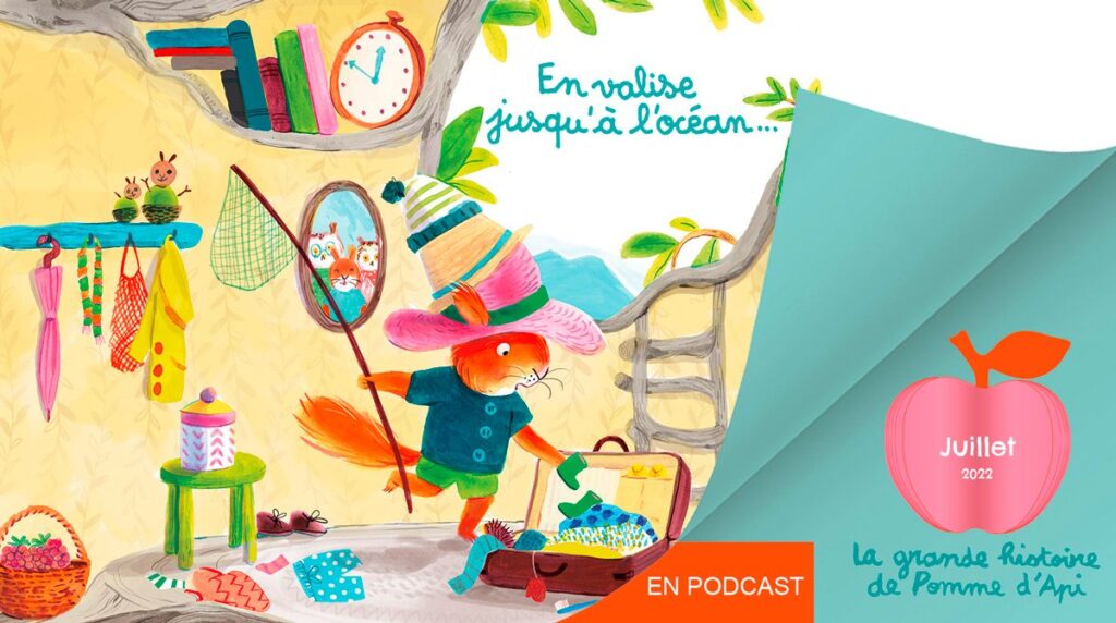 Image extraite de la Grande Histoire “En valise jusqu'à l'océan…”, écrite par Alex Cousseau et illustrée par Stef Murphy, publiée dans le magazine Pomme d'Api n°677 (juillet 2022).