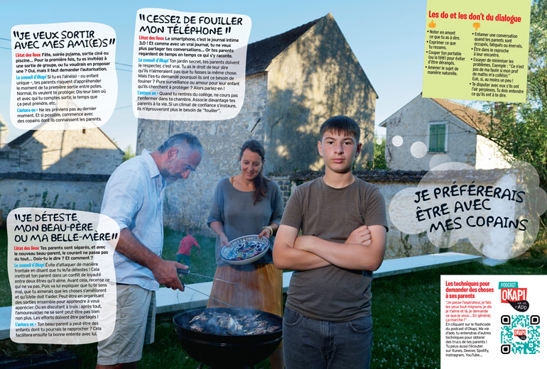 ”Comment le dire à tes parents ?”, article extrait du magazine Okapi n°1164, 15 octobre 2022. Photos : Magali Delporte.