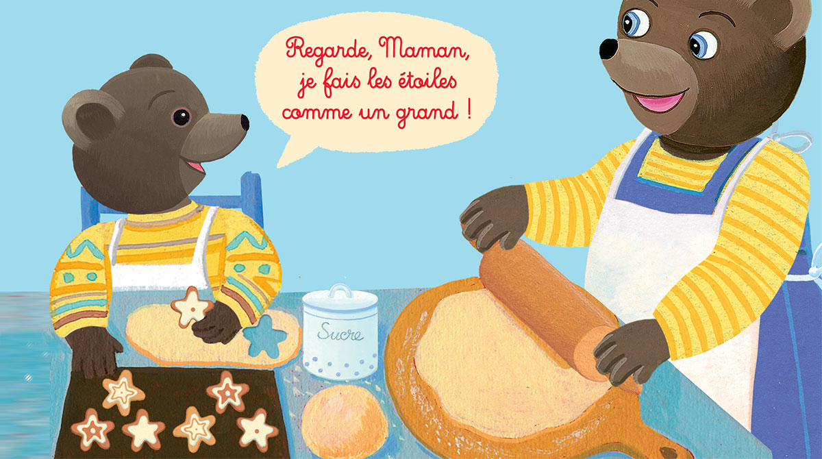 © Illustrations : Danièle, Laura et Martin Bour. Préparez Noël avec Petit Ours Brun, supplément pour les parents du magazine Popi n°436, décembre 2022.