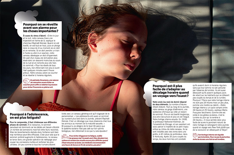 Pourquoi à l'adolescence, on est plus fatigués ? Les clés du sommeil, extrait du magazine Phosphore n°545, 1er janvier 2023. Photo : Florence Levillain / Signatures.