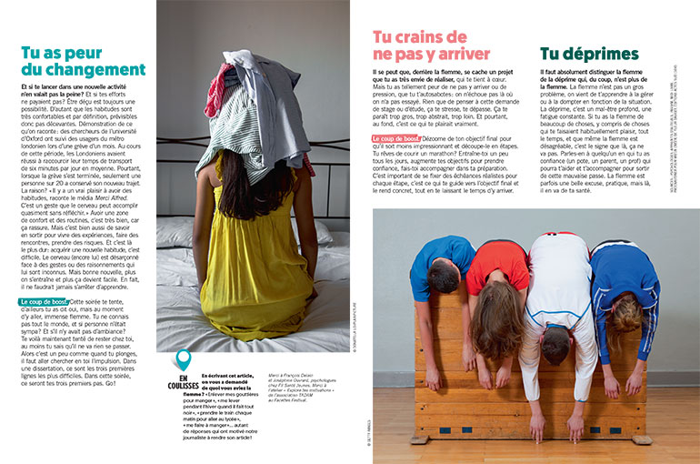 La flemme peut cacher une peur du changement. Article extrait du magazine Phosphore n°547, 1er février 2023. Photos : Donatella Loi/Plainpicture - Getty Images.