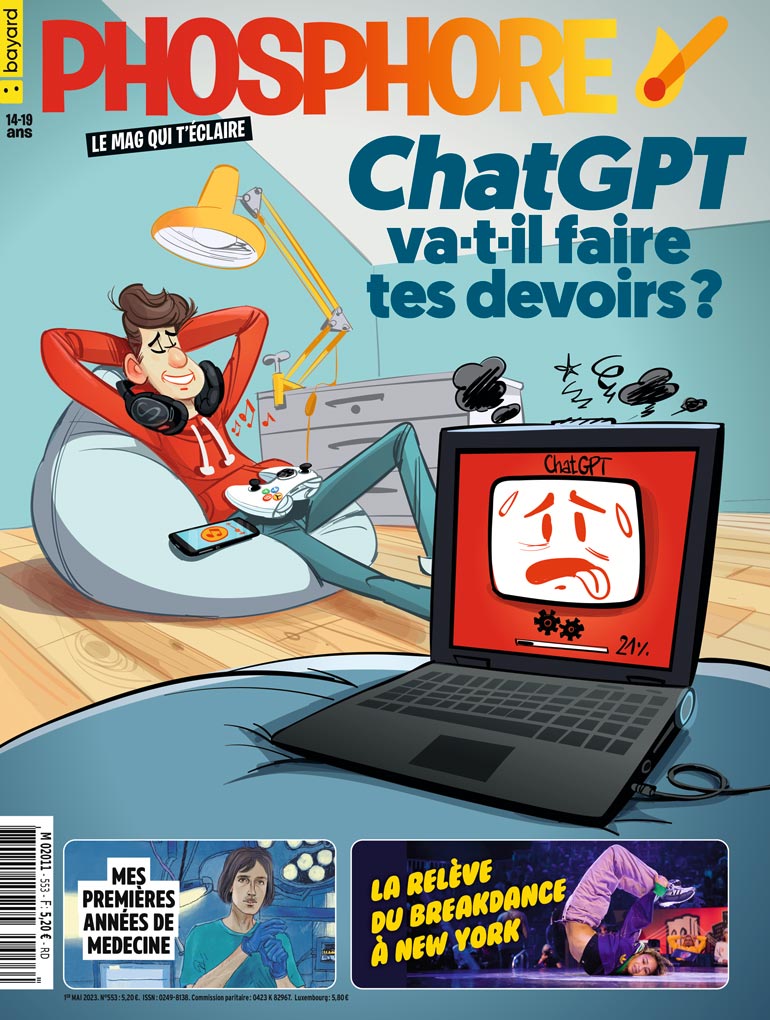 Couverture du magazine Phosphore n°553, 1er mai 2023.