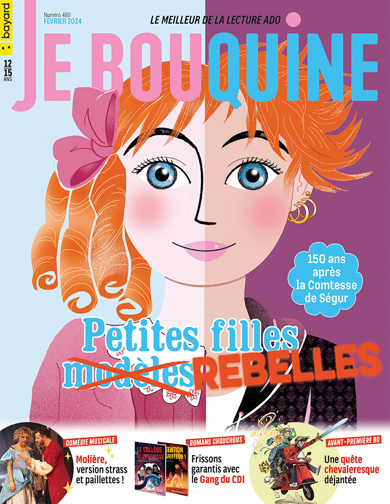 Couverture du magazine Je bouquine n°480, février 2024 - Petites filles modèles / rebelles