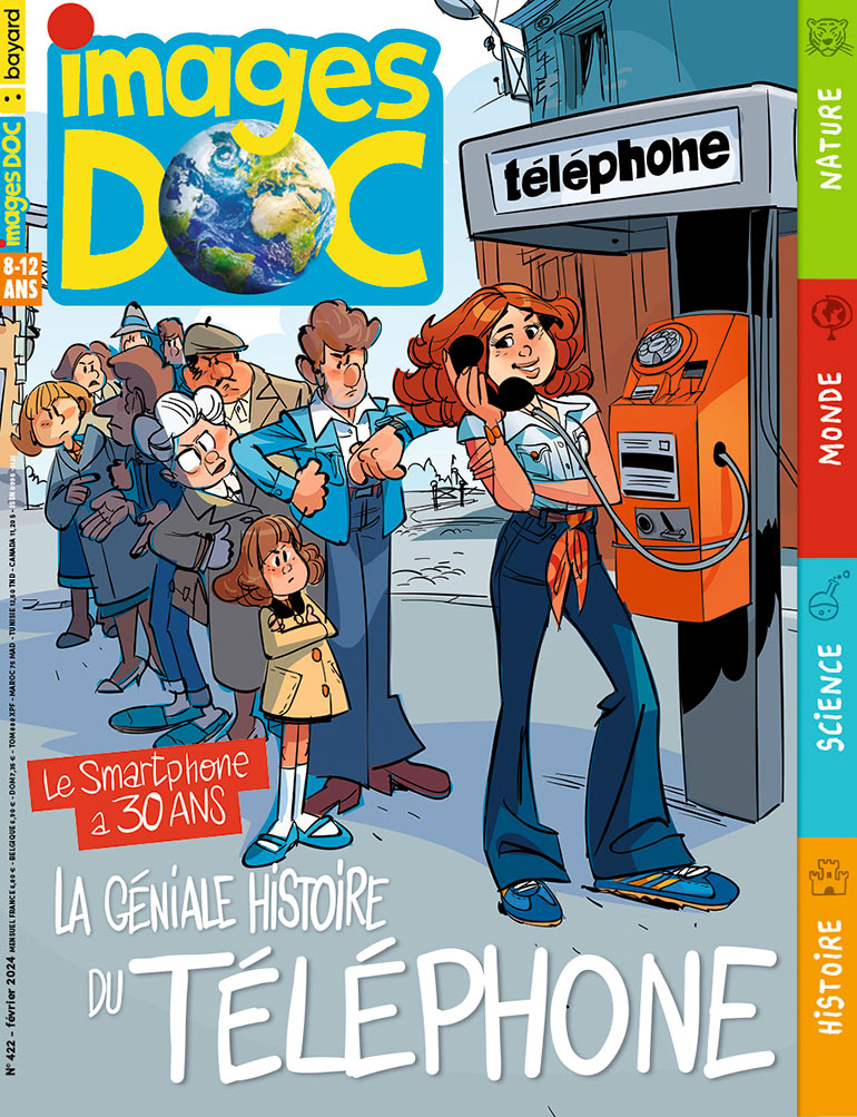 Couverture du magazine Images Doc n°222, février 2024. La géniale histoire du téléphone.