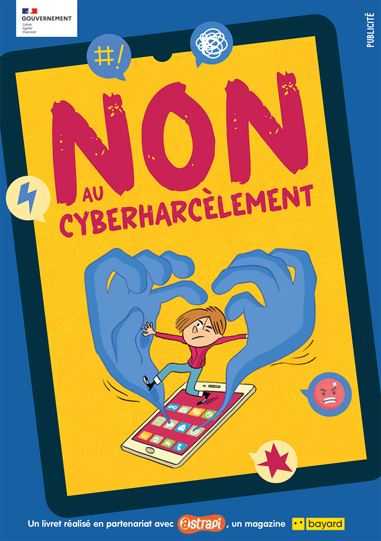 Livret “Non au cyberharcèlement”. Illustrateur : Laurent Audouin.