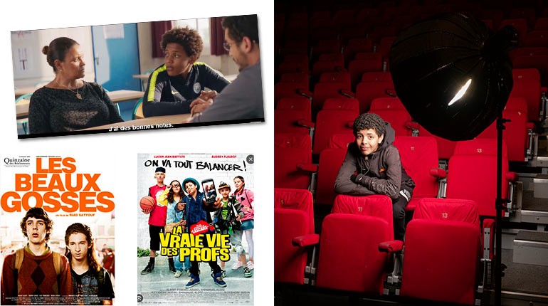 Bilal et les films : La vie scolaire, Les beaux gosses, La vraie vie des profs. Quel film te fait le plus rire ?, article extrait du magazine Okapi n°1197, 1er avril 2024. Photo : Gilles Leimdorfer - scène de film : YouTube.