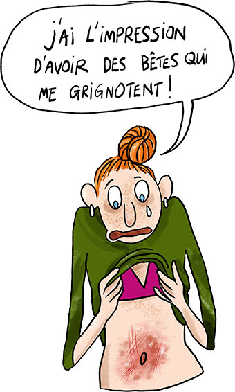 Hygiène des ados : “Ton nombril pique ?”, conseils à lire dans “Ça gratte, ça pue, ça pique”, article extrait du magazine Phosphore n°573, 1er avril 2024. Illustration : Zoé Thouron.