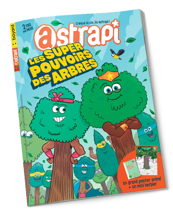 Couverture du magazine Astrapi n° 1035 du 1er mai 2024. Les super pouvoirs des arbres.