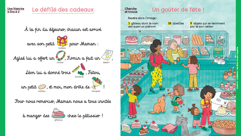 © Illustration : Émilie Harel. Les Amuse-mots : Bonne fête, Maman !, Les Belles Histoires n°617, mai 2024.