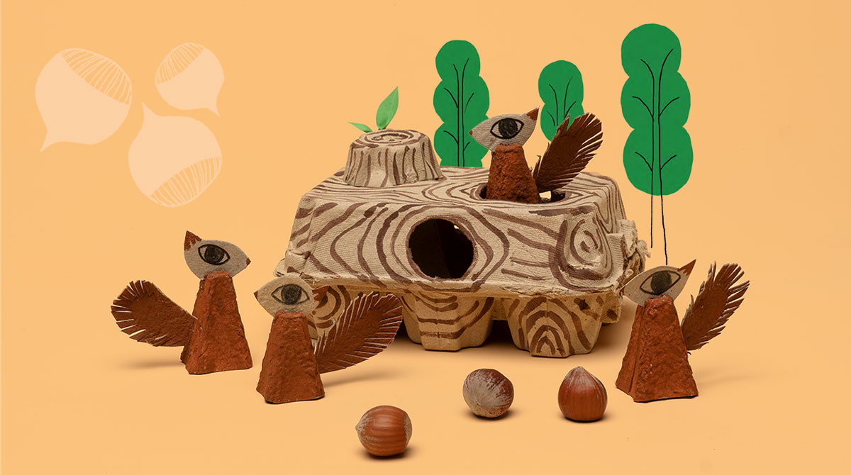La cabane aux écureuils : un bricolage du magazine Astrapi pour les enfants à partir de 7 ans.