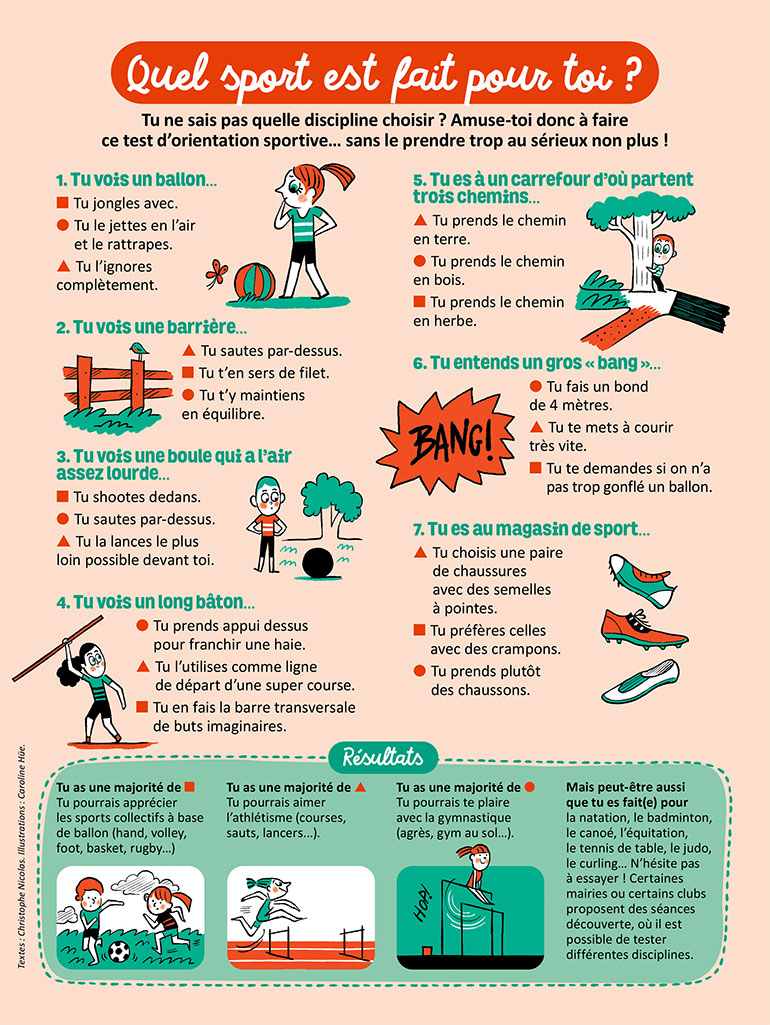Quel sport est fait pour votre enfant : le petit test d'Astrapi.