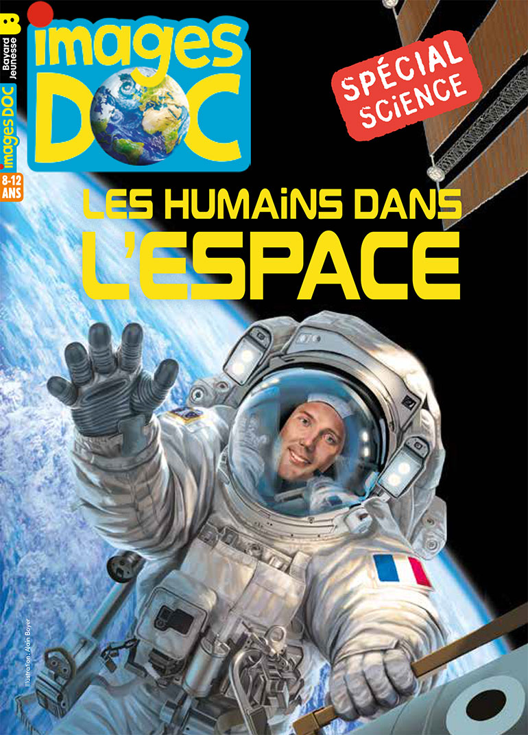 Couverture du livret "Les humains dans l'espace" du magazine Images Doc.