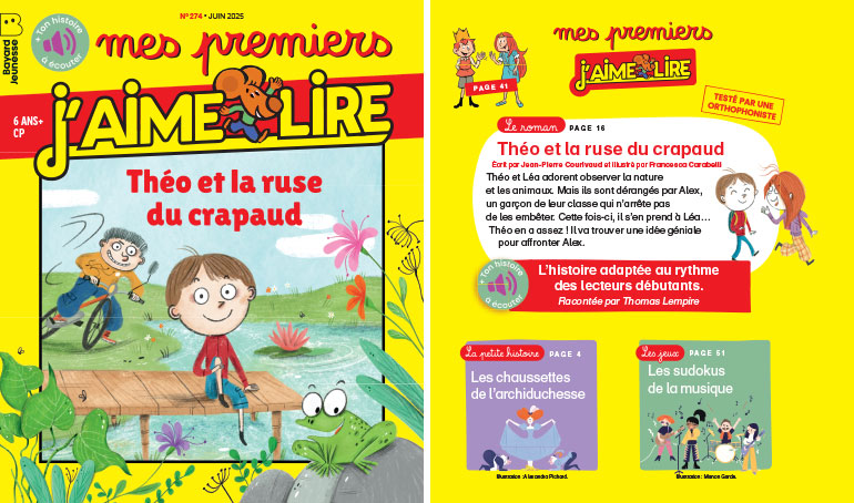 Couverture du magazine Mes premiers J'aime lire, n°274, juin 2025.