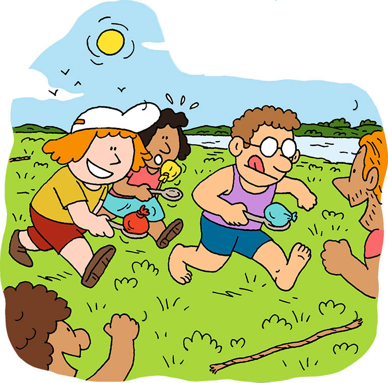 Un jeu d’eau facile à faire en famille : le ballon-cuillère. Courez, courez… mais surtout ne renversez rien !