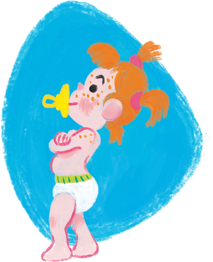 Pendant l'apprentissage de la propreté, certains enfants sont rassurés en portant une couche, même si elle reste sèche. Illustration : Vincent Pianina.