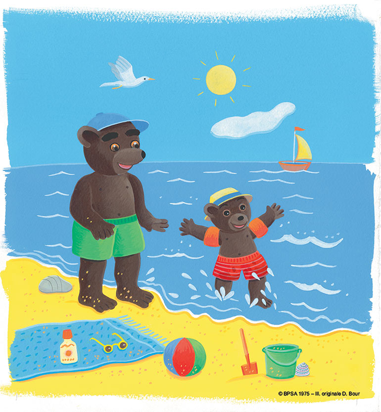 Petit Ours Brun et Papa Ours à la plage