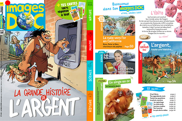 Couverture et sommaire du magazine Images Doc n° 442, octobre 2025.